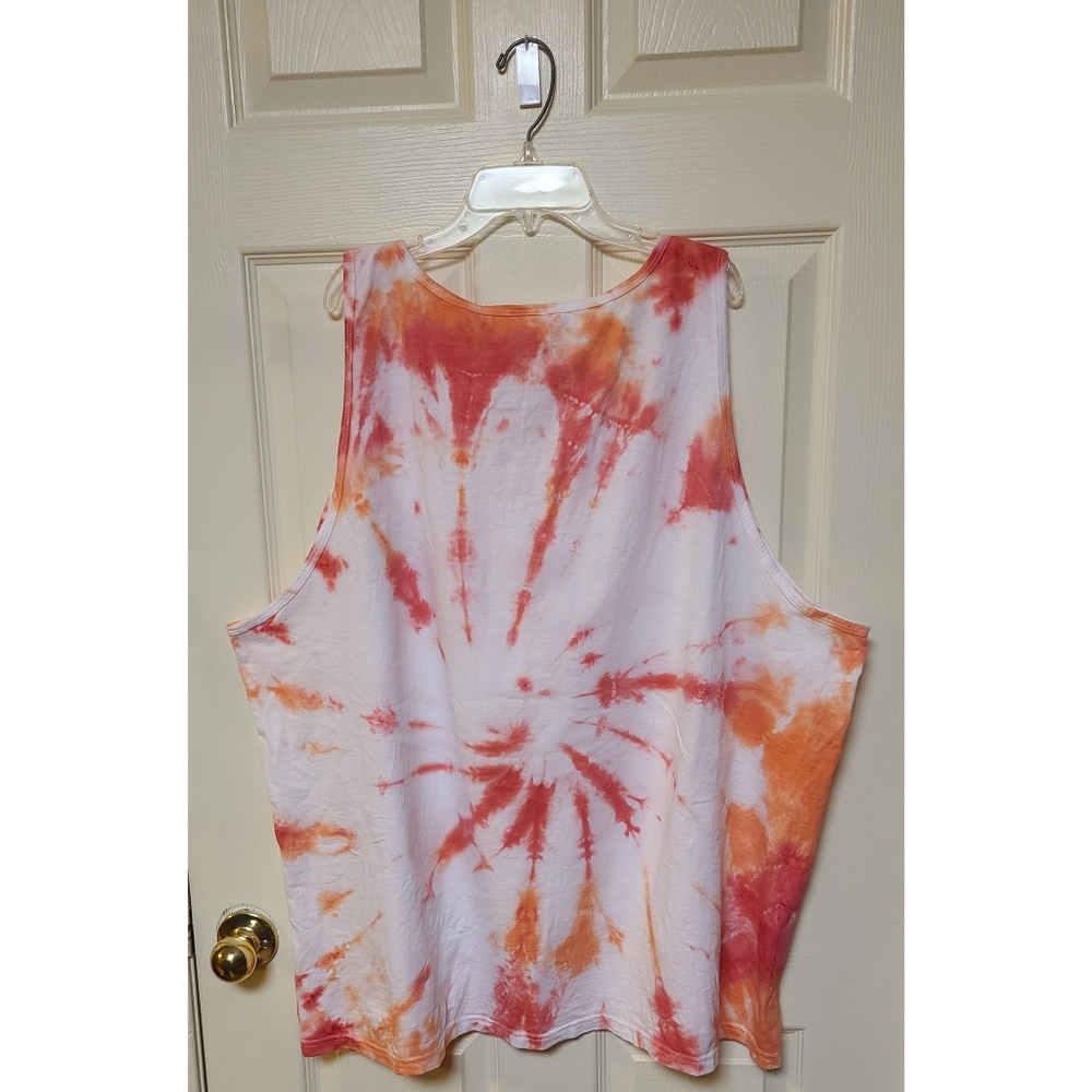 3X Orange & Red Tie Dye Tank Top - Picture 2 of 5